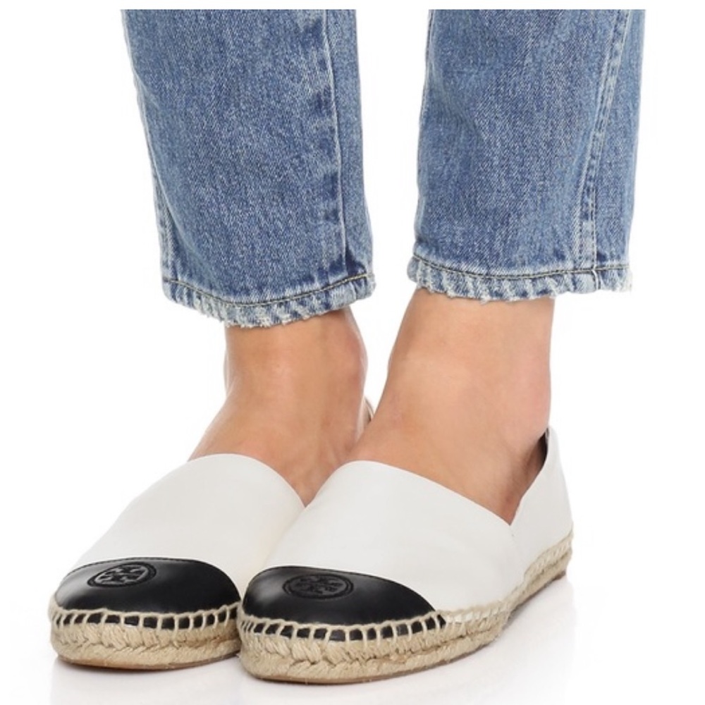 NWT Tory Burch ColorBlock Leather  Espadrille Flat